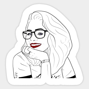 Frau mit Brille - Augen - Brille - Lächeln Sticker